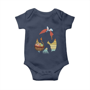Bigfoot Easter Baby Onesie Bunny Sasquatch Eggs Retro TS10 Navy Print Your Wear