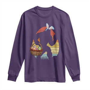 Bigfoot Easter Long Sleeve Shirt Bunny Sasquatch Eggs Retro TS10 Purple Print Your Wear