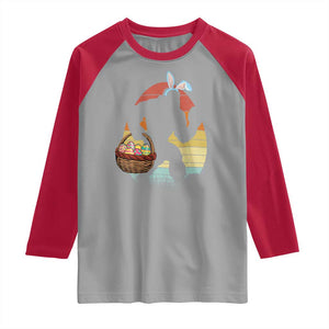 Bigfoot Easter Raglan Shirt Bunny Sasquatch Eggs Retro TS10 Sport Gray Red Print Your Wear