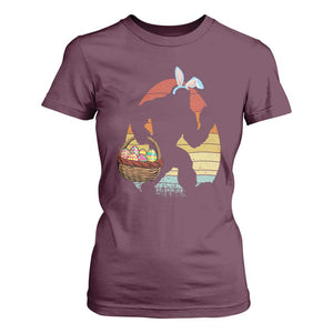 Bigfoot Easter T Shirt For Women Bunny Sasquatch Eggs Retro TS10 Maroon Print Your Wear