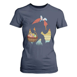 Bigfoot Easter T Shirt For Women Bunny Sasquatch Eggs Retro TS10 Navy Print Your Wear
