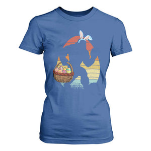 Bigfoot Easter T Shirt For Women Bunny Sasquatch Eggs Retro TS10 Royal Blue Print Your Wear