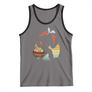 Bigfoot Easter Tank Top Bunny Sasquatch Eggs Retro TS10 Deep Heather Black Print Your Wear