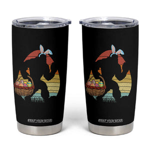 Bigfoot Easter Tumbler Cup Bunny Sasquatch Eggs Retro TS10 Black Print Your Wear