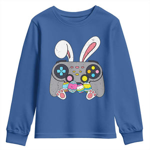 Easter Video Game Youth Sweatshirt Bunny Eggs Gaming Gamer TS10 Royal Blue Print Your Wear