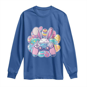 Easter Video Game Long Sleeve Shirt Cute Bunny Eggs Gaming Gamer TS10 Royal Blue Print Your Wear