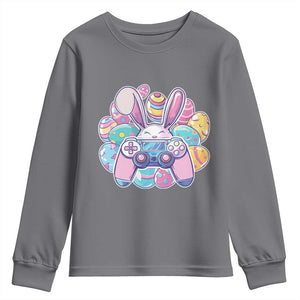 Easter Video Game Youth Sweatshirt Cute Bunny Eggs Gaming Gamer TS10 Charcoal Print Your Wear