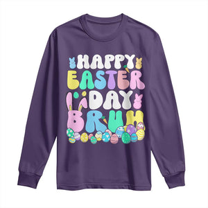 Bruh Easter Long Sleeve Shirt Teens Boys Kids Cute Bunny Eggs TS10 Purple Print Your Wear