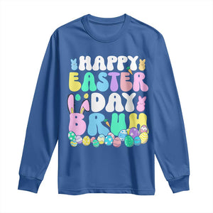Bruh Easter Long Sleeve Shirt Teens Boys Kids Cute Bunny Eggs TS10 Royal Blue Print Your Wear