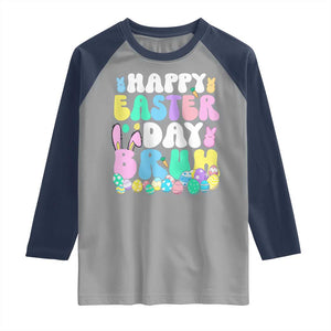 Bruh Easter Raglan Shirt Teens Boys Kids Cute Bunny Eggs TS10 Sport Gray Navy Print Your Wear