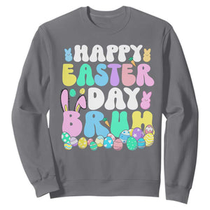 Bruh Easter Sweatshirt Teens Boys Kids Cute Bunny Eggs TS10 Charcoal Print Your Wear
