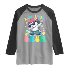 Bruh Easter Raglan Shirt Funny Bunny Dab Rabbit Dance TS10 Sport Gray Black Print Your Wear