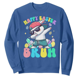Bruh Easter Sweatshirt Funny Bunny Dab Rabbit Dance TS10 Royal Blue Print Your Wear