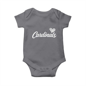 Cardinal Lovers Baby Onesie Vintage Script Heart Graphic TS10 Charcoal Print Your Wear