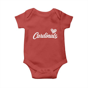 Cardinal Lovers Baby Onesie Vintage Script Heart Graphic TS10 Red Print Your Wear