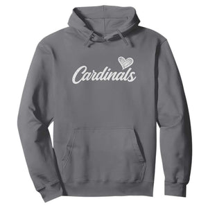 Cardinal Lovers Hoodie Vintage Script Heart Graphic TS10 Charcoal Print Your Wear