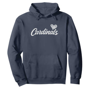Cardinal Lovers Hoodie Vintage Script Heart Graphic TS10 Navy Print Your Wear