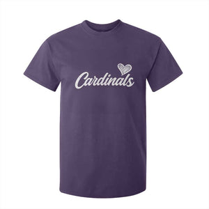 Cardinal Lovers T Shirt For Kid Vintage Script Heart Graphic TS10 Purple Print Your Wear
