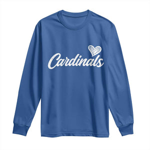 Cardinal Lovers Long Sleeve Shirt Vintage Script Heart Graphic TS10 Royal Blue Print Your Wear