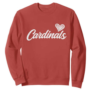Cardinal Lovers Sweatshirt Vintage Script Heart Graphic TS10 Red Print Your Wear