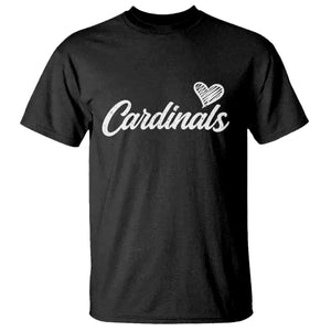 Cardinal Lovers T Shirt Vintage Script Heart Graphic TS10 Black Print Your Wear