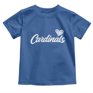 Cardinal Lovers Toddler T Shirt Vintage Script Heart Graphic TS10 Royal Blue Print Your Wear