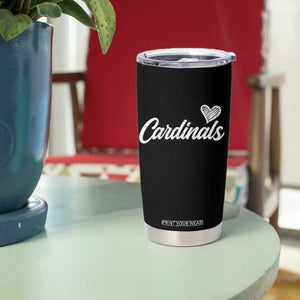 Cardinal Lovers Tumbler Cup Vintage Script Heart Graphic TS10 Print Your Wear