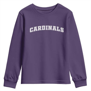 Cardinal Lovers Youth Sweatshirt Retro Varsity College Graphic TS10 Purple Print Your Wear