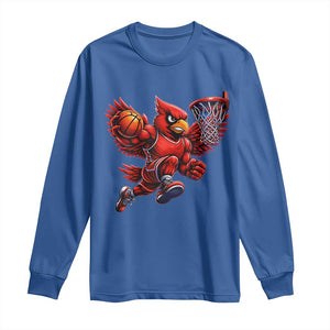 Cardinal Playing Basketball Graphic Long Sleeve Shirt Dunk Mascot Sports Fan Gift TS10 Royal Blue Print Your Wear