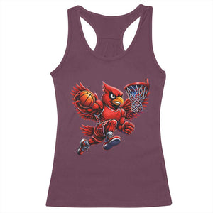 Cardinal Playing Basketball Graphic Racerback Tank Top Dunk Mascot Sports Fan Gift TS10 Maroon Print Your Wear