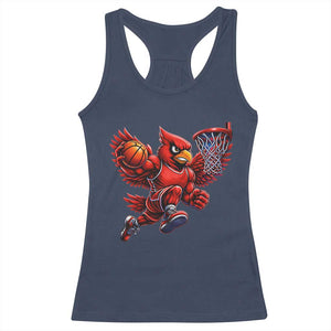 Cardinal Playing Basketball Graphic Racerback Tank Top Dunk Mascot Sports Fan Gift TS10 Navy Print Your Wear