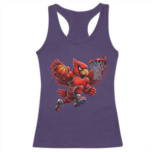 Cardinal Playing Basketball Graphic Racerback Tank Top Dunk Mascot Sports Fan Gift TS10 Purple Print Your Wear