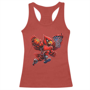 Cardinal Playing Basketball Graphic Racerback Tank Top Dunk Mascot Sports Fan Gift TS10 Red Print Your Wear