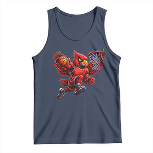 Cardinal Playing Basketball Graphic Tank Top Dunk Mascot Sports Fan Gift TS10 Navy Print Your Wear