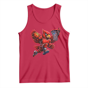 Cardinal Playing Basketball Graphic Tank Top Dunk Mascot Sports Fan Gift TS10 Red Print Your Wear
