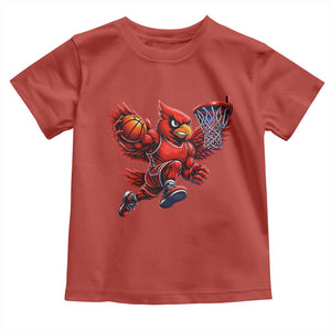 Cardinal Playing Basketball Graphic Toddler T Shirt Dunk Mascot Sports Fan Gift TS10 Red Print Your Wear