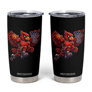 Cardinal Playing Basketball Graphic Tumbler Cup Dunk Mascot Sports Fan Gift TS10 Black Print Your Wear