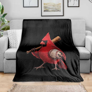 Cardinals Baseball Player Throw Blanket Retro STL Redbird Fan Bird Mascot Baseball TS10 Print Your Wear