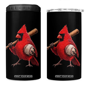 Cardinals Baseball Player 4 in 1 Can Cooler Tumbler Retro STL Redbird Fan Bird Mascot Baseball TS10 One Size: 16 oz Black Print Your Wear