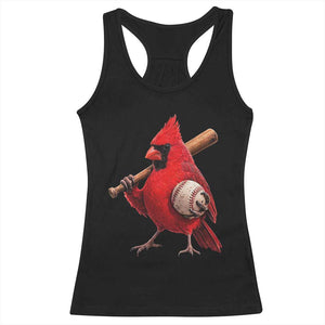 Cardinals Baseball Player Racerback Tank Top Retro STL Redbird Fan Bird Mascot Baseball TS10 Black Print Your Wear