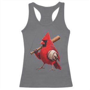 Cardinals Baseball Player Racerback Tank Top Retro STL Redbird Fan Bird Mascot Baseball TS10 Charcoal Print Your Wear