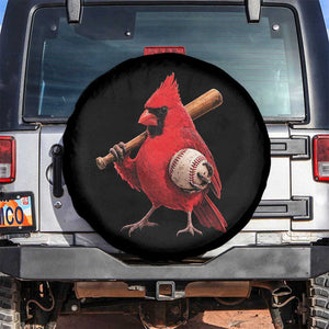 Cardinals Baseball Player Spare Tire Cover Retro STL Redbird Fan Bird Mascot Baseball TS10 No hole Black Print Your Wear