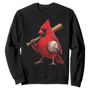 Cardinals Baseball Player Sweatshirt Retro STL Redbird Fan Bird Mascot Baseball TS10 Black Print Your Wear