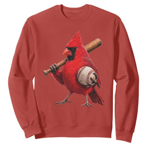 Cardinals Baseball Player Sweatshirt Retro STL Redbird Fan Bird Mascot Baseball TS10 Red Print Your Wear