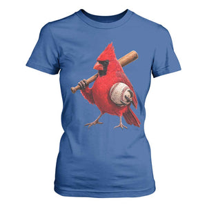 Cardinals Baseball Player T Shirt For Women Retro STL Redbird Fan Bird Mascot Baseball TS10 Royal Blue Print Your Wear