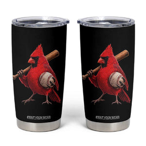 Cardinals Baseball Player Tumbler Cup Retro STL Redbird Fan Bird Mascot Baseball TS10 Black Print Your Wear