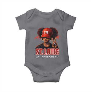 314 St Louis Baby Onesie Red Hat African American Woman STL City Pride Area Code TS10 Charcoal Print Your Wear