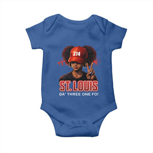 314 St Louis Baby Onesie Red Hat African American Woman STL City Pride Area Code TS10 Royal Blue Print Your Wear