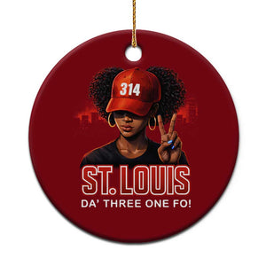 314 St Louis Ceramic Ornament Red Hat African American Woman STL City Pride Area Code TS10 1pc Red Print Your Wear