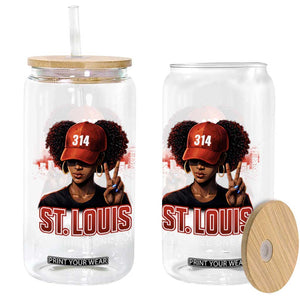 314 St Louis Glass Can Red Hat African American Woman STL City Pride Area Code TS10 Print Your Wear